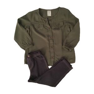 Carters Outfit, Green Top and Jegging Sz 24 Mo.